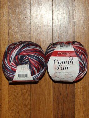 2 Skeins Premier Yarns Cotton Fair Sport Yarn America